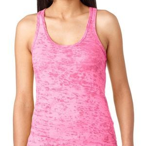 Over The Limit Pink Burnout Racerback Tank Top S